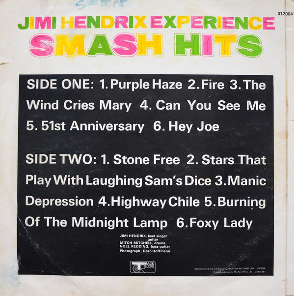 Jimi Hendrix Experience* : Smash Hits (LP, Comp, Mono)