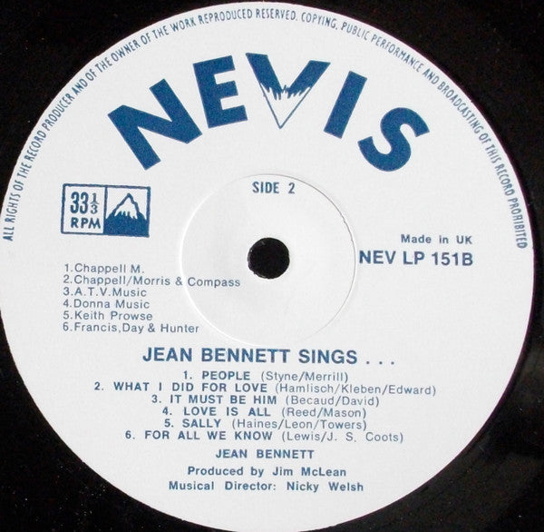 Jean Bennett (2) : Jean Bennett Sings... (LP)