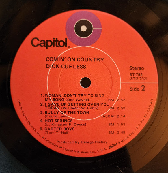 Dick Curless : Comin' On Country (LP, Album, Win)