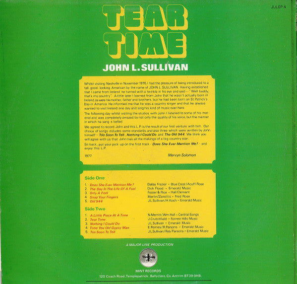 John L. Sullivan : Tear Time (LP, Album)