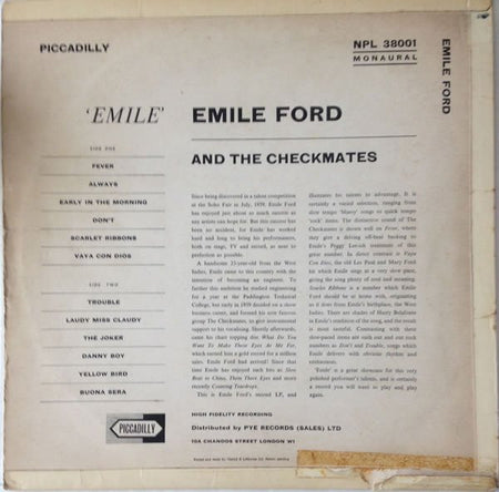 Emile Ford & The Checkmates : Emile (LP, Album, Mono)