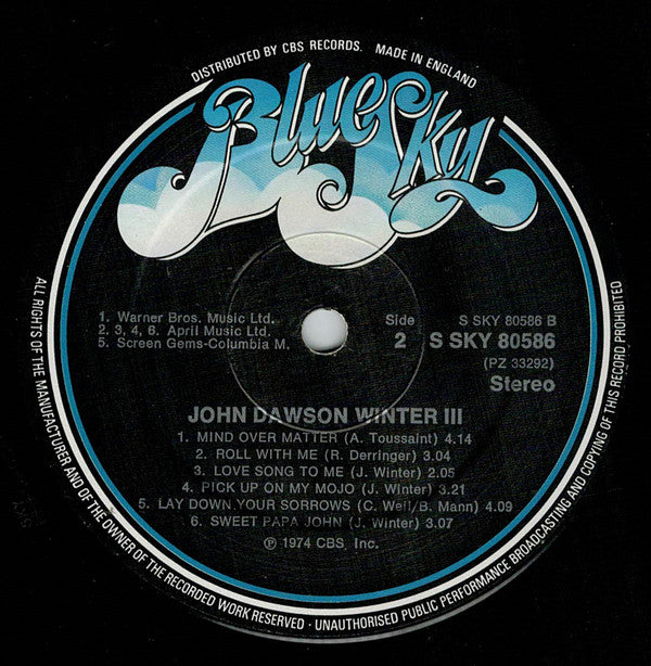 Johnny Winter : John Dawson Winter III (LP, Album)