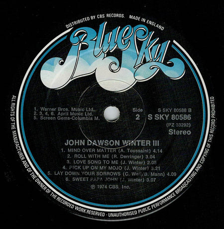Johnny Winter : John Dawson Winter III (LP, Album)