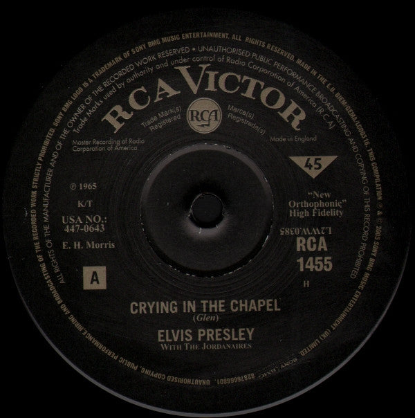 Elvis Presley : Crying In The Chapel (10", Single, Ltd, Num, RE)