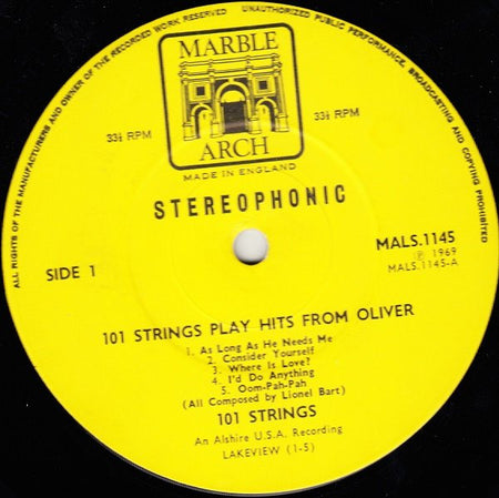 101 Strings : Oliver (LP)