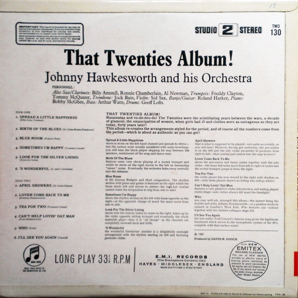 The Johnny Hawksworth Orchestra : That Twenties Album (LP)