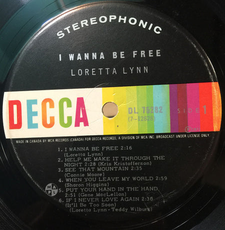 Loretta Lynn : I Wanna Be Free (LP, Album)