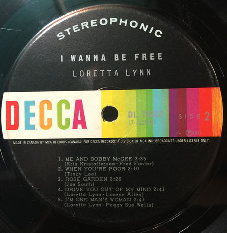 Loretta Lynn : I Wanna Be Free (LP, Album)