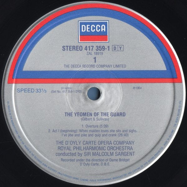 D'Oyly Carte Opera Company : The Yeomen Of The Guard / Trial By Jury (2xLP, Album, RE)