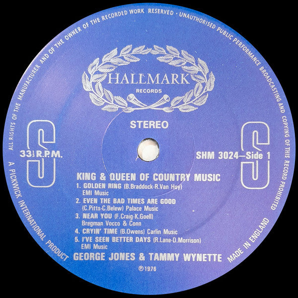 George Jones & Tammy Wynette : The King And Queen Of Country Music (LP, Album, RE)