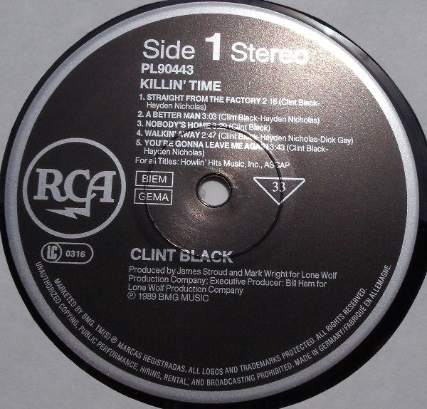Clint Black : Killin' Time (LP, Album)
