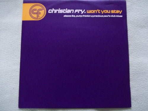 Christian Fry : Won't You Stay (12", Single)