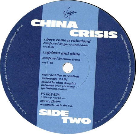 China Crisis : Hanna Hanna (Extended Mix) (12")
