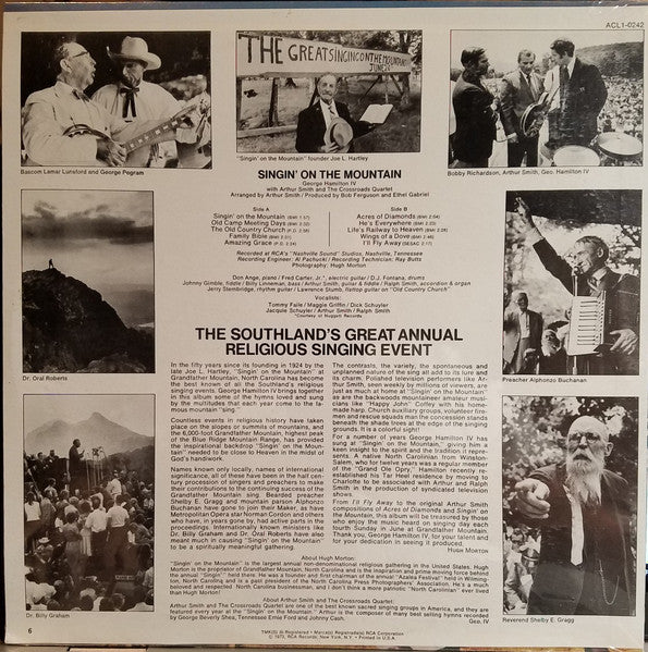 George Hamilton IV With Arthur Smith (2) And  The Crossroads Quartet : Singin' On The Mountain (LP, Album)