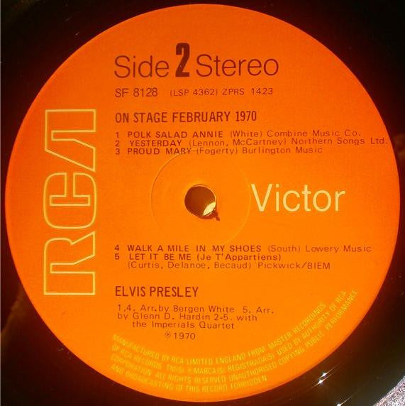 Elvis Presley : On Stage (LP, Album, Pos)