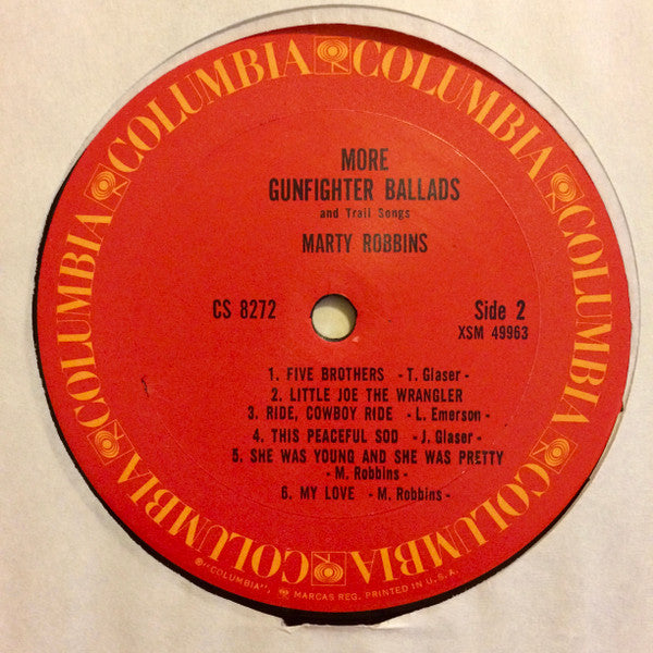 Marty Robbins : More Gunfighter Ballads And Trail Songs (LP, RE, Ter)