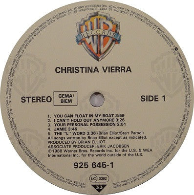 Christina Vierra : Christina Vierra (LP, Album)