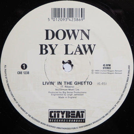 Down By Law : Livin' In The Ghetto (12")