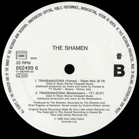 The Shamen : Transamazonia (12")
