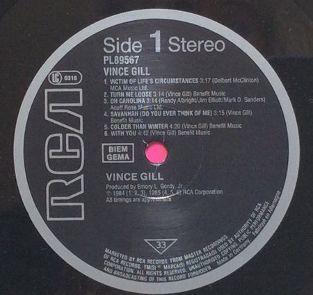 Vince Gill : Vince Gill (LP, Album)