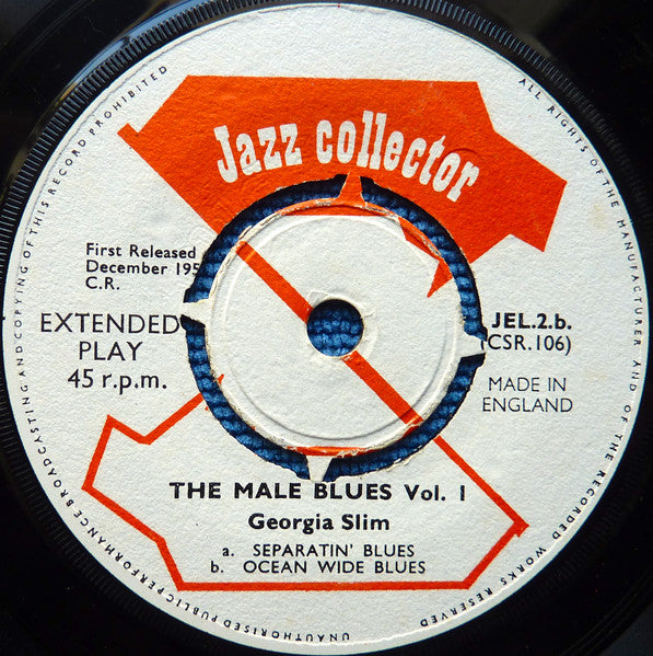 Walter Roland And Georgia Slim : The Male Blues Vol. 1 (7", Comp, Mono)