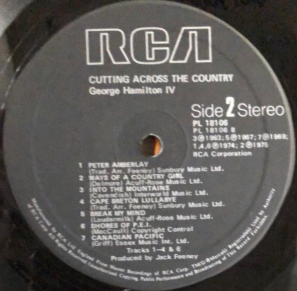 George Hamilton IV : Cutting Across The Country (LP, Album)