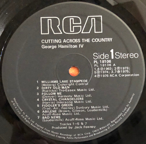 George Hamilton IV : Cutting Across The Country (LP, Album)