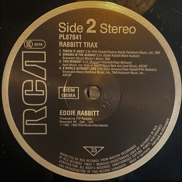 Eddie Rabbitt : Rabbitt Trax (LP, Album)