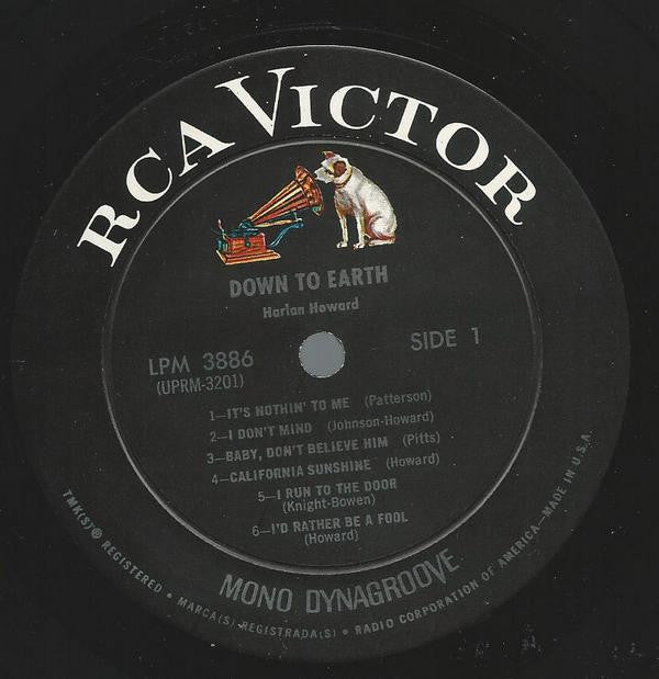 Harlan Howard : Down To Earth (LP, Mono)
