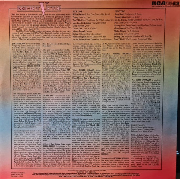 Various : Red-Hot Victor : 20 American Country Chart Hits (LP, Comp)