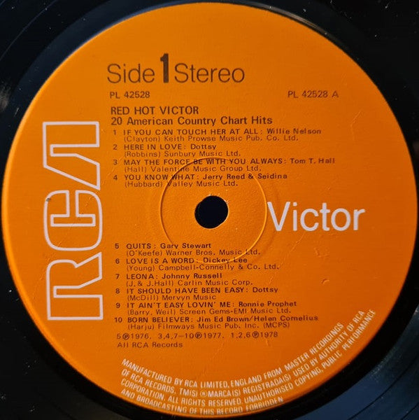 Various : Red-Hot Victor : 20 American Country Chart Hits (LP, Comp)
