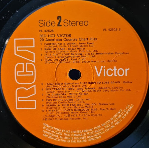 Various : Red-Hot Victor : 20 American Country Chart Hits (LP, Comp)