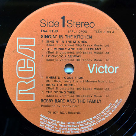 Bobby Bare And The Family : Singin' In The Kitchen (LP, Album)