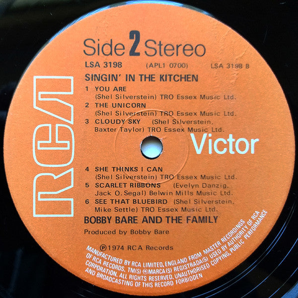 Bobby Bare And The Family : Singin' In The Kitchen (LP, Album)