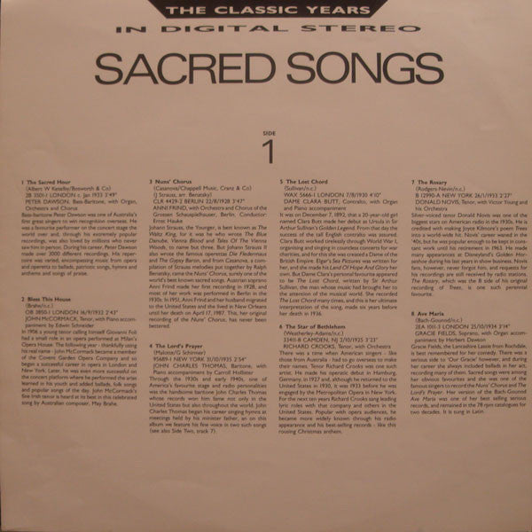 Various : Songs For A Sacred Season (LP, Comp, Alt)