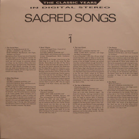 Various : Songs For A Sacred Season (LP, Comp, Alt)