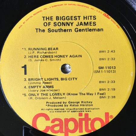 Sonny James : The Biggest Hits Of Sonny James (LP, Comp, RE, Yel)
