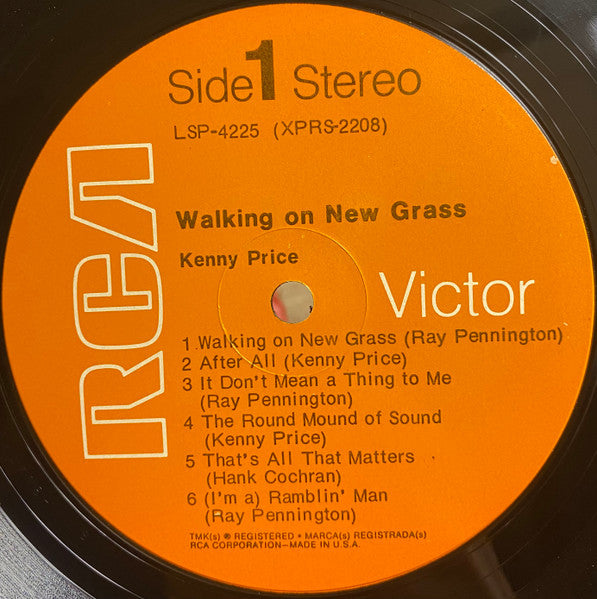 Kenny Price : Walking On New Grass (LP, Album)
