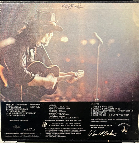 Wendel Adkins : Live At Whiskey River (LP, Album)