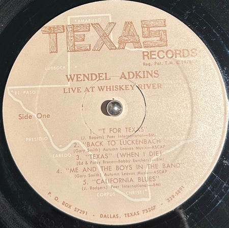 Wendel Adkins : Live At Whiskey River (LP, Album)