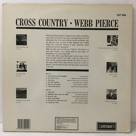 Webb Pierce : Cross Country (LP, Album, Mono, RE)