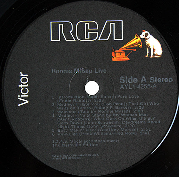 Ronnie Milsap : Live (LP, Album, RE, Ind)