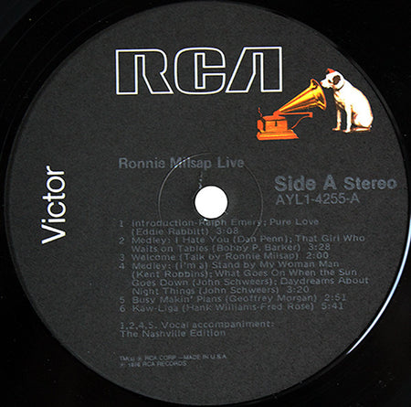 Ronnie Milsap : Live (LP, Album, RE, Ind)