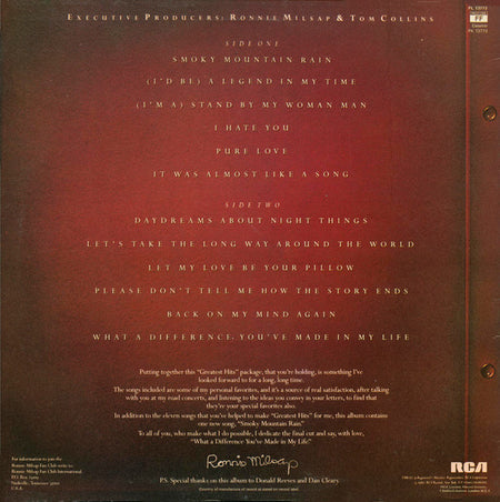 Ronnie Milsap : Greatest Hits (LP, Album, Comp)