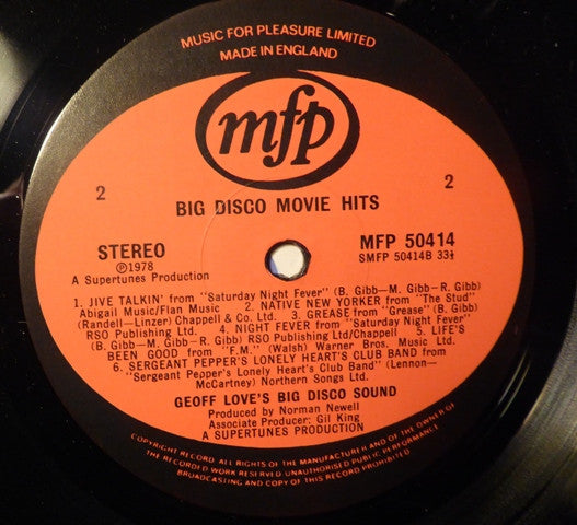 Geoff Love's Big Disco Sound : Big Disco Movie Hits (LP, Album)