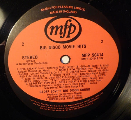 Geoff Love's Big Disco Sound : Big Disco Movie Hits (LP, Album)