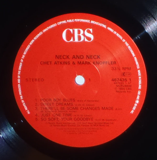 Chet Atkins And Mark Knopfler : Neck And Neck (LP, Album)