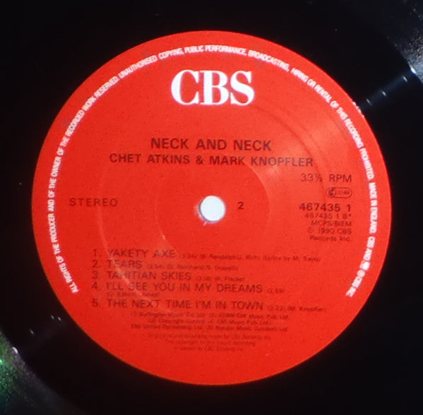 Chet Atkins And Mark Knopfler : Neck And Neck (LP, Album)