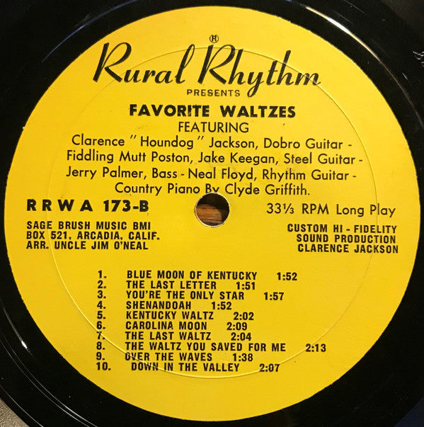 Mutt Poston, Clarence Jackson (3) : Favorite Country Waltzes (LP)