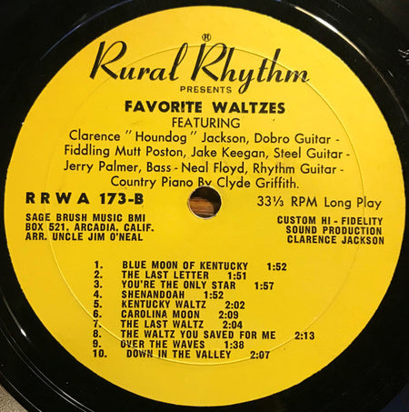 Mutt Poston, Clarence Jackson (3) : Favorite Country Waltzes (LP)